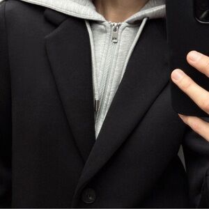 NEVER USED BEFORE. Zara Charcoal Jacket with Light Gray Hood